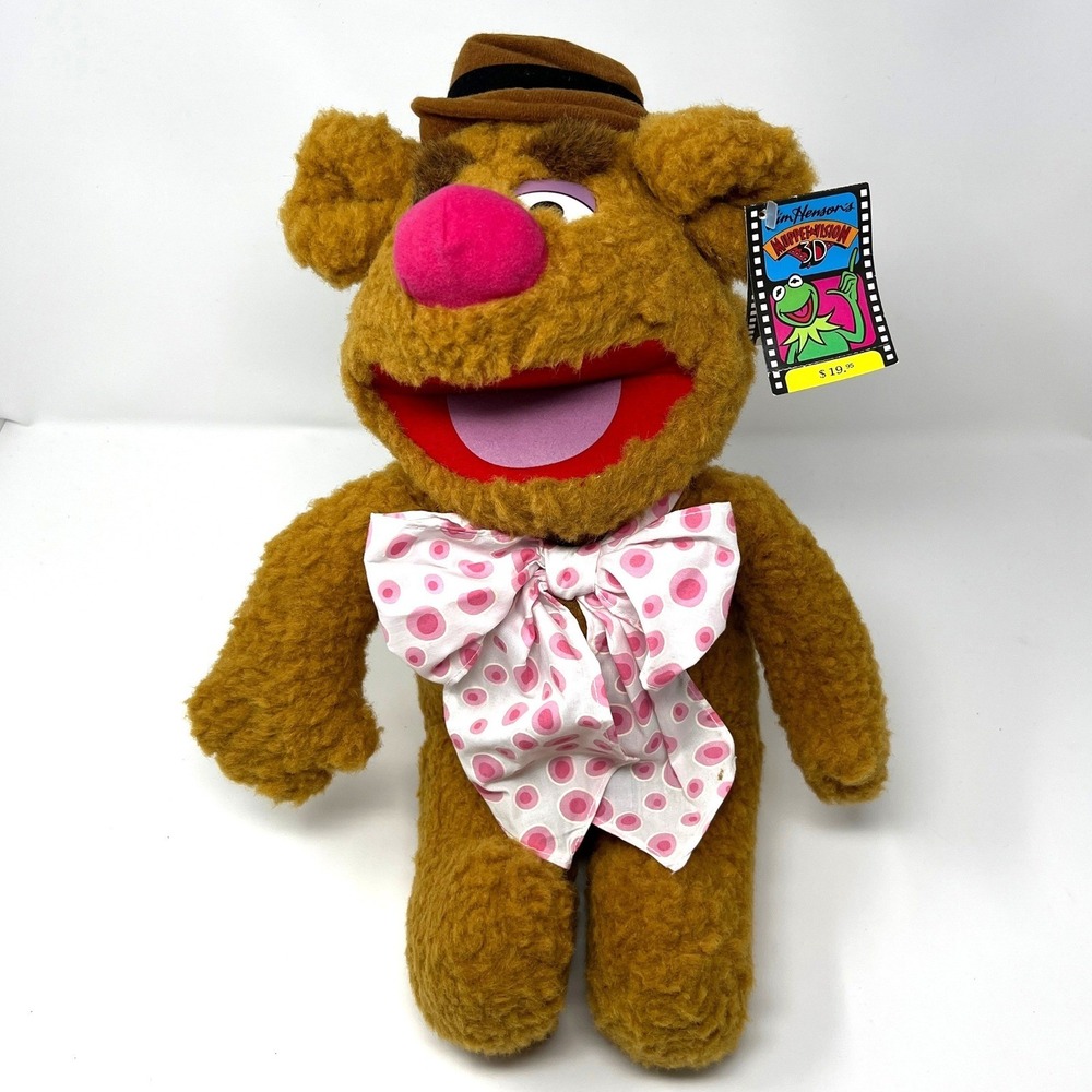 Disney Parks Fozzie Bear Muppet Vision 3D Plush Stuffed Animal Jim Henson Fozzy
